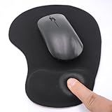 JYWYBF Ergonomic Mouse Pad with Wrist Rest, Gel Wrist Support Mousepad, Pain Relief Laptop Computer Mouse Pad, Non-Slip Mouse Pads for Office & Home (Black)
