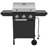 Nexgrill Propane 3 Burner Gas Grill, Side Tables with Stainless Steel Lid