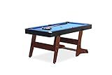 RACK Drogon 5.5-Foot Folding Billiard/Pool Table - Compact and Portable Space-Saving Design (Blue)