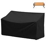 Epicover Outdoor Bench Cover, 210D Heavy Duty 2-Seater Patio Bench Furniture Covers with Air Vents, All Weather Resistant Bench Cover for Patio Furniture, 53L x 26W x 35H inches