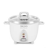 AROMA® Select Stainless® Rice Cooker, 3-Cup (Uncooked) / 6-Cup (Cooked), Stainless Steel Inner Pot, Small Rice Cooker, Auto Keep Warm, 1.2 Qt, White, ARC-753SG