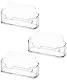 Mr. Pen- Acrylic Business Card Holder for Desk, Clear Plastic Business Cards Display Holders Stand, 3 Packs, Fits 40-60 Cards