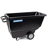 MAGNUM TOOL Tilt Truck, 1/2 Cu. Yd. Capacity Dump Cart with Heavy Duty 12” Wheels & 5” Casters for Handling, Transporting on Construction Jobsites, 750 lbs, Trash Cart with Wheels DUC12A