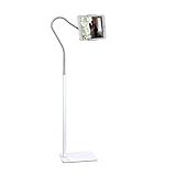 Creatop Tablet Floor Stand with Flexible Gooseneck and Stable Aluminum Base Suitable for 3.5” - 10.6” Smart Phone & Tablet White