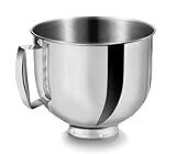 QumCafely Stainless Steel 5.5 QT Bowl for KitchenAid Artisan & Classic Tilt-head Stand Mixers - Replacement Bowl Compatible with KitchenAid Mixers