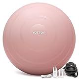 YOTTOY Exercise Ball for Pregnancy,Anti-Burst Yoga Ball for Physical Therapy,Stability Ball for Ball Chair Fitness with Pump (Pink)