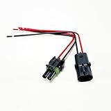 Aptiv (Delphi) Weatherpack 2 Pin Connector Pigtail Kit (12010973, 12015792), 14AWG USCG Certified 8.5" Tinned Boat Wires (Made in USA)