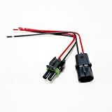Aptiv (Delphi) Weatherpack 2 Pin Connector Pigtail Kit (12010973, 12015792), 14AWG USCG Certified 8.5" Tinned Boat Wires (Made in USA)