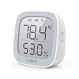 TP-Link Tapo Smart Temperature and Humidity Monitor, 2.7" E-Ink Display, Swiss-Made Sensor, Real-Time Notification, Visual Graphics, Requires Tapo Hub, White, T315