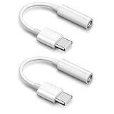 USB-C to 3.5mm Headphone Jack Adapter, Audio Aux Dongle for iPhone 16/15 Pro Samsung Galaxy S25/S24/S23 iPad Pro, Hi-Fi DAC Converter Cable Compatible with Pixel 9/8 & Type-C Devices (2)