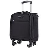 Verage Underseat Carry On Luggage with Wheels, 14.5-Inch Spinner Small Suitcase, Softside Lightweight Travel Bag for Men and Women, Airplane Carry On Bag, Black