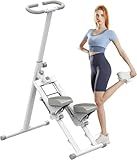 Stair Stepper for Home,Stair Climber Foldable,Large Pedal Vertical Climber Machine for Full-Body Workout,Steppers for Exercise at Home with 300LBS Loading Capacity (White)