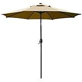 Sunnyglade 9' Patio Umbrella Outdoor Table Umbrella with 8 Sturdy Ribs (Tan)