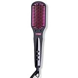 TYMO Ionic Hair Straightener Brush - One-Step Hair Straightener for Women, Straightening Brush with Negative Ions, 16 Temp Settings, LCD Display, Dual Voltage, Hot Comb Flat Iron for Frizz-Free Styles