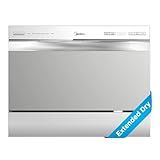 Midea MDC22P2ASS Countertop, Portable Place Settings & 6+2 Washing Cycles. Energy Star Dishwasher, Dish Washer for Dorm, RV& Apartment, Sliver, Silver