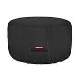 Porch Shield Fire Pit Cover - Waterproof 600D Heavy Duty Fade Resistant Round Patio Fire Bowl Cover Black - 36 inch