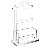 Chunful Real Estate Agent Supplies Business Card Holder Acrylic Clear Real Estate Agent Gifts Open House Card Display Sold Sign Business Display Stand Holds 3.5 x 2 Inch for Office Reception(Fashion)