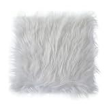 12inch Square Small Faux Fur Sheepskin Cushion, Soft Luxury Photo Props Background for Small Product Desktop Photography, Display and Decor,Jewelry, Nail Art, Locker Accessories for Girls (White)