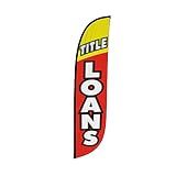 LookOurWay 12 Ft Feather Flag Banner, Financial Service, Title Loans