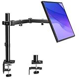 monTEK Single Monitor Stand for 17-32 inches Screen, Fully Adjustable Monitor Arm Desk Mount up to 22lbs Capacity, Computer Mount with C Clamp and Grommet Base, Max VESA 100x100mm