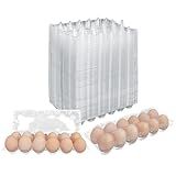 KUKLIPJIM 120 Pack Bulk Egg Cartons, Clear Plastic Chicken Egg Holders, Egg Tray Carton Holder for Home & Kitchen, Farm & Market Use, An Eco-Friendly Egg Storage Solution, 12 Grids