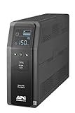 APC UPS Back-UPS Pro 1500VA Sinewave UPS, 900W Battery Backup & Surge Protector, AVR, 10 Outlets, LCD, USB-C & USB-A Charging Ports, BR1500MS2 Uninterruptible Power Supply for Computers, Electronics