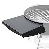 Upgraded Grill Table Shelf for Kettle Grills 22 Inch, Side Table Shelf Replaces Weber Master Touch & Original Charcoal Grill, Grill Accessories for Weber Kettle, Outdoor Steel BBQ Table Shelf