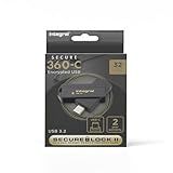 Integral Secure 360-C 32GB Software Encrypted USB Flash Drive - USB-C Connector - 256-bit AES encryption - Compatible with Mac, MacBook, PC, Laptop