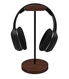 Bliocefo Headphone Holder Stand for Desk, Wood and Metal Headset Hanger Mount Hook Gaming Holder Desktop Earphone Artful Functional Craftsmanship Stand for All Headsets with Solid Wooden Base