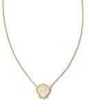Kendra Scott Brynne Shell Short Pendant Necklace, 14k Gold-Plated Brass, Ivory Mother Of Pearl, Fashion Jewelry for Women
