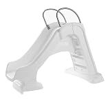 Step2 Vero Pool Slide, Outdoor/Indoor Waterproof Patio Furniture, Non-Slip Steps, Hose Attachment, Made of Durable Plastic, 4 Feet, White