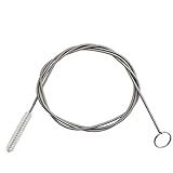 Extra Long Pipe Tube Cleaner Fridge Drain Pipe Dredging Tool Flexible Drain Brush Skinny Tube Spiral Cleaning Brush Drinking Straw Cleaner Brush Nylon Spring Aquarium Filter Brush 155CM (White)