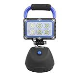 SMA LED 18W Work Light 2400LM Aluminum Alloy Strong Magnetic Waterproof Dustproof Portable Handle Floodlight Suitable for Repair Workshop Garage Construction Site (Blue)