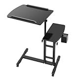 WXLTSGM Adjustable Laptop Desk,Portable Mobile Cart with Storage Platform,Laptop cart, Over Bed, Bed Side Table, Tiltable Table and Laptop Stand