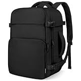 ZOMFELT Travel Backpack for Women Men, Carry on Backpack, TSA 15.6 inch Laptop Backpack Flight Approved, Personal Item Travel Bag Nurse Bag Casual Daypack for Weekender Business Trip, Black