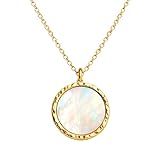 NELOE Shell Necklaces for Women - 14K Gold Plated Pendant Necklace with Round Circle Necklace Mother of Pearl, Hypoallergenic Skin-Friendly Design, Dainty Seashell Jewelry, Elegant Unique Gifts for Women, Mom or Friend