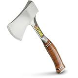 ESTWING Sportsman's Axe, 14" Leather Grip Hatchet, E24A | Made in USA, Outdoor Versatility, Genuine Leather Grip, Forged In One Piece, Heavy Duty Sheath