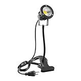 LED Spot Lights Plug in Outdoor Indoor Light 7W 3000K 9.8ft Power Cord Waterproof Landscape Lights Spotlight with Clip and Metal Hose for Plants Yard Garden Accent Lighting Ambient Light
