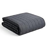 YnM 15lbs Weighted Blanket for Adults, Heavy Bed Throw Blanket with Cooling Glass Beads for All Season Use, Ideal for ~90lbs (48x72 Inches, Twin/Full, Dark Grey)