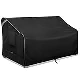 COSFLY Outdoor Patio Loveseat Covers Waterproof, Heavy-Duty UV-Resistant Furniture Covers, Adjustable Fit with Buckle Straps, Fits 2-Seater Loveseat up to 54"W x 38"D x 35"H ( Black)