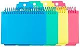 C-Line Spiral Bound Index Card Notebook with Tabs, Includes 60 Ruled 3 x 5 Inch Index Cards, 1 Notebook, Color May Vary (48750)