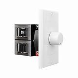 OSD Audio 300W in Wall Volume Control Impedance Matching for Home Speakers, Rotary Knob White SVC300