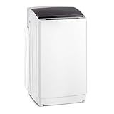 ROVSUN 17.8LBS Portable Washing Machine, Full-Automatic Electric Laundry Machine with Stainless Steel Drum, Compact Washer and Spin Dryer Combo with Drain Pump for Apartment, Dorm, Home