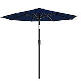 AreShark 9 FT Patio Umbrella for Outdoor, Outdoor Umbrella with Push Button Tilt and Crank, Outdoor Patio Umbrellas with 8 Sturdy Ribs for Market, Garden, Deck, Backyard, Pool (Navy)