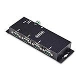 StarTech.com 4-Port Serial to Ethernet Adapter, IP Serial Device Server for Remote RS232 Devices, Wall/DIN Rail, LAN to DB9, TAA