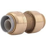 SharkBite 1/2 Inch Polybutylene Transition Coupling, Push to Connect Brass Plumbing Fitting, PEX Pipe, Copper, CPVC, PE-RT, HDPE, U4008LFA