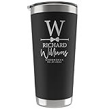 UNITED CRAFT SUPPLIES Groomsmen Gifts, Groomsmen Tumbler Personalized w/Engraved Initial, Name & Title, 20 Oz / 30 Oz, 3 Colors, Double Wall Stainless Steel Tumbler, Groomsmen Proposal D5