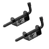5 Inch Spring Loaded Latch Bolt, Heavy Duty Spring Loaded Latch Pin Door Lock,1/2" Pin Shed (2, Black)