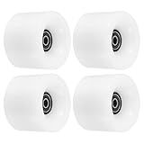 PATIKIL 70mm 78A Longboard Wheels with Black ABEC-9 Bearings, 4 Pack Soft Cruiser Wheels Street Wheels for Skateboards Skateboard Wheel PU, White