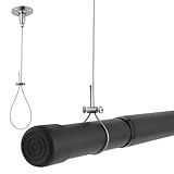 Supforce Ceiling Support for Closet Rod, Stainless Steel Ceiling Support Assembly, Heavy Duty Wardrobe Pipe Bracket Rod Holder, Non-Oxidizable, 1 Pack